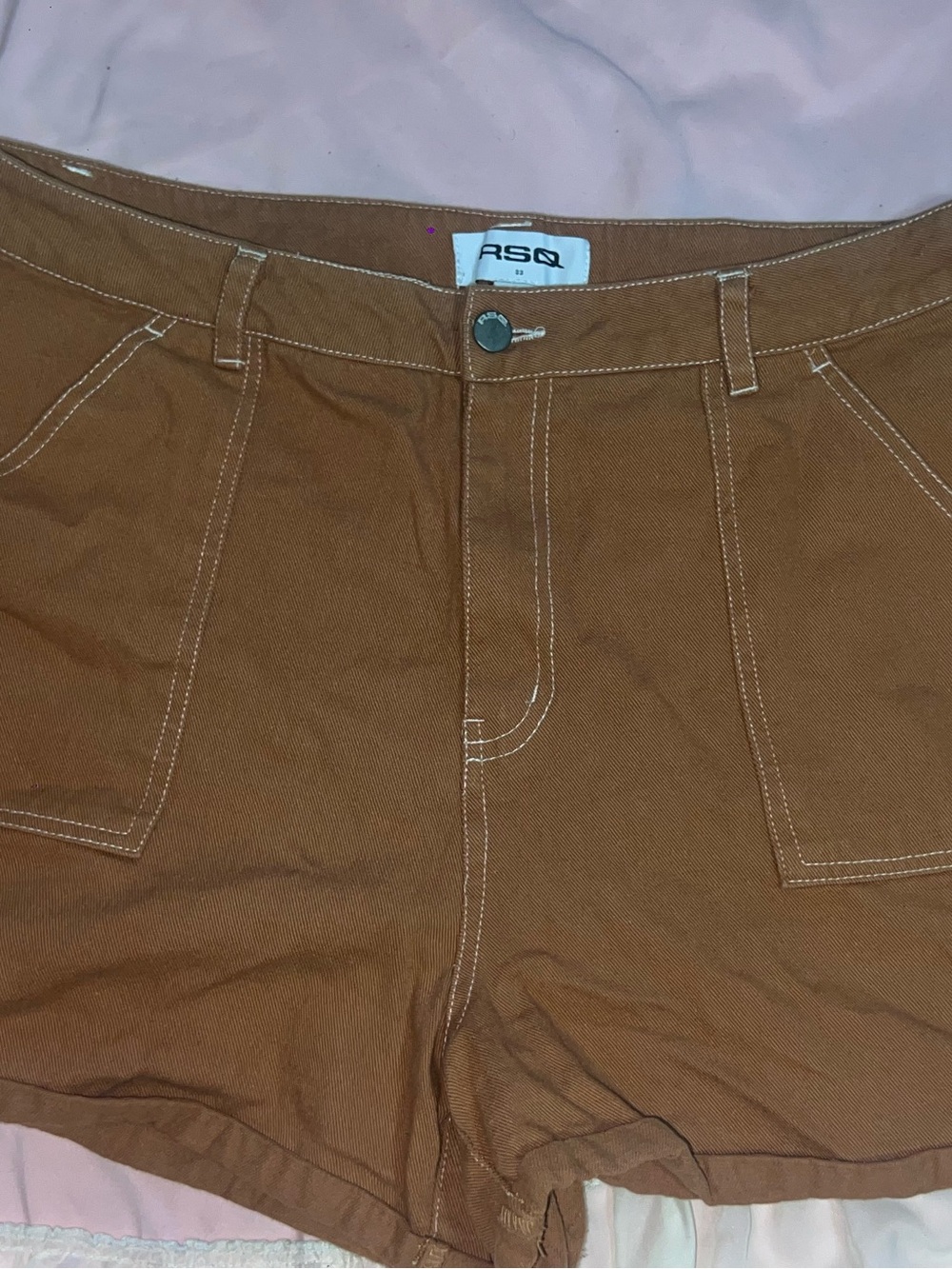 Brown Cotton Shorts